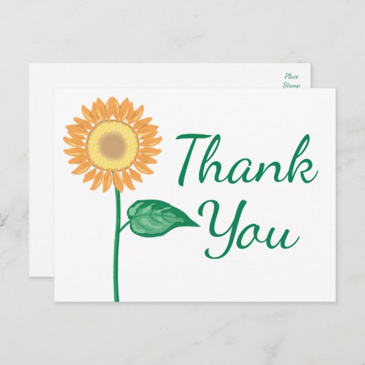 Bloemen Dank u Waterverf Paarse Bloem Briefkaart (Voorkant / Achterkant)