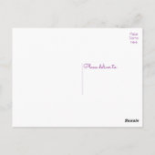 Bloemen Dank u Waterverf Paarse Bloem Briefkaart (Achterkant)