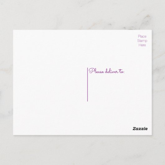 Bloemen Dank u Waterverf Paarse Bloem Briefkaart (Achterkant)