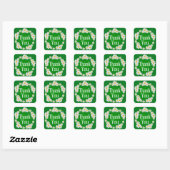 Bloemen dank u witte Daisy groene bloem Vierkante Sticker (Vel)