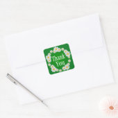Bloemen dank u witte Daisy groene bloem Vierkante Sticker (Envelop)