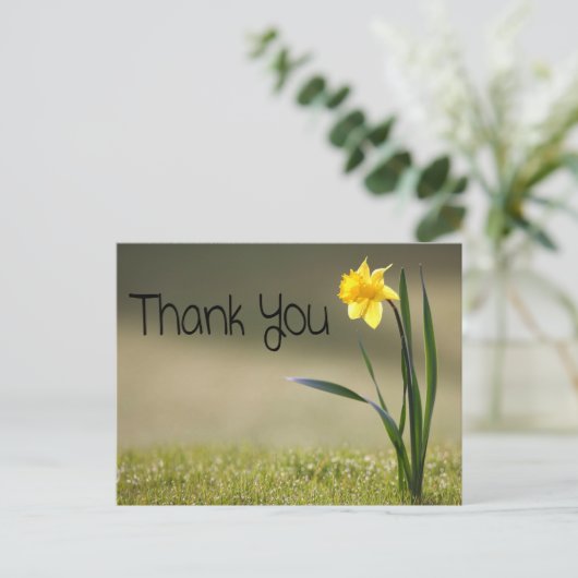  Bloemen Dank u Yellow Daffodil Flower Briefkaart (Staand voorkant)