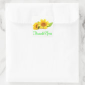 Bloemen Dank u Zonnebloem Geel Bloem Groen Vierkante Sticker (Tas)