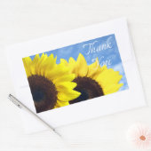 Bloemen dank u zonnebloem gele bloem rechthoekige sticker (Envelop)