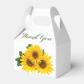 Bloemen Dank u Zonnebloemen Geel & Groene Bloemen Bedankdoosjes (Achterkant)