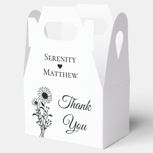 Bloemen Dank u Zonnebloemen Trouwfeest Bedankdoosjes (Geopend)