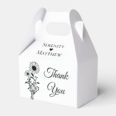 Bloemen Dank u Zonnebloemen Trouwfeest Bedankdoosjes (Voorkant Zijde)