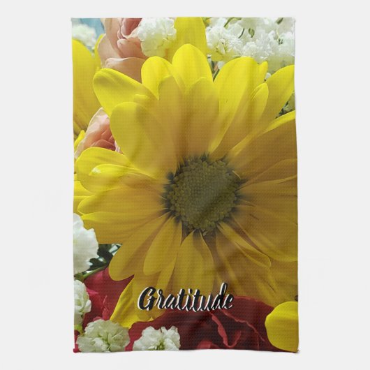 Bloemen Dankbaarheid Gele Margriet Foto Theedoek (Verticaal)
