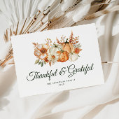 Bloemen Dankbare en dankbare Thanksgiving Feestdagenkaart