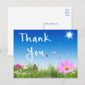Bloemen Dankjewel Daisy Butterfly Wildflowers Briefkaart (Voorkant / Achterkant)
