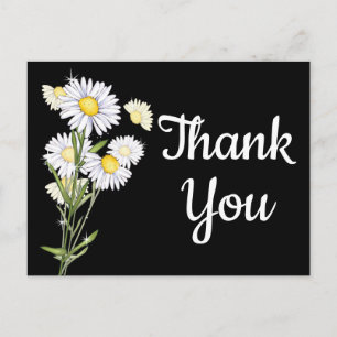 Bloemen Dankjewel Witte Daisy Flower Daisies Zwart Briefkaart