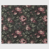  Bloemen Dark Floral Barok Fine Art Cadeaupapier (Vlak)