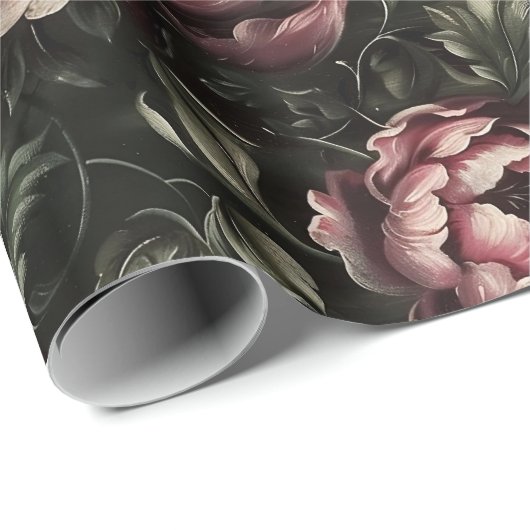 Bloemen Dark Floral Barok Fine Art Cadeaupapier (Rol Hoek)
