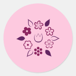 Bloemen Dark Maroon Spring Flower Ronde Sticker
