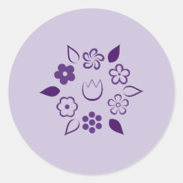 Bloemen Dark Plum Paarse Spring Flower Ronde Sticker