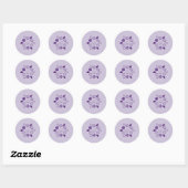 Bloemen Dark Plum Paarse Spring Flower Ronde Sticker (Vel)