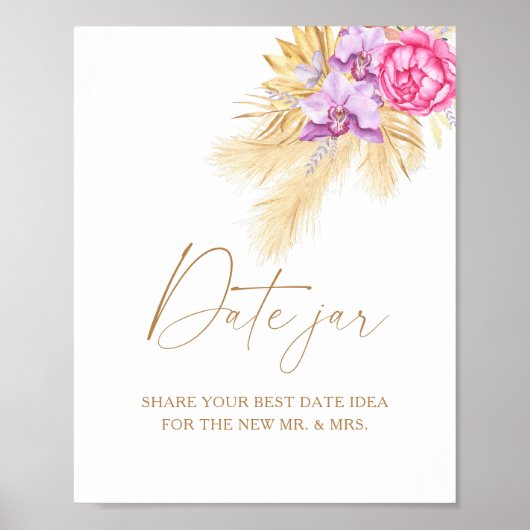 Bloemen - date night ideeën. Date jar bruidsspel  Poster (Voorkant)