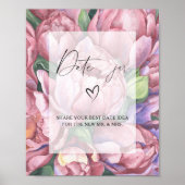 Bloemen - date night ideeën. Date jar bruidsspel Poster (Voorkant)