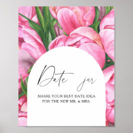 Bloemen - date night ideeën. Date jar bruidsspel Poster