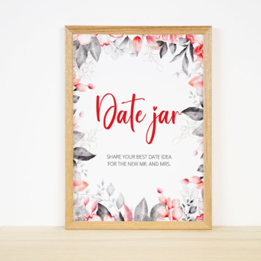 Bloemen date night ideeën. Date pot bruidsspel Poster
