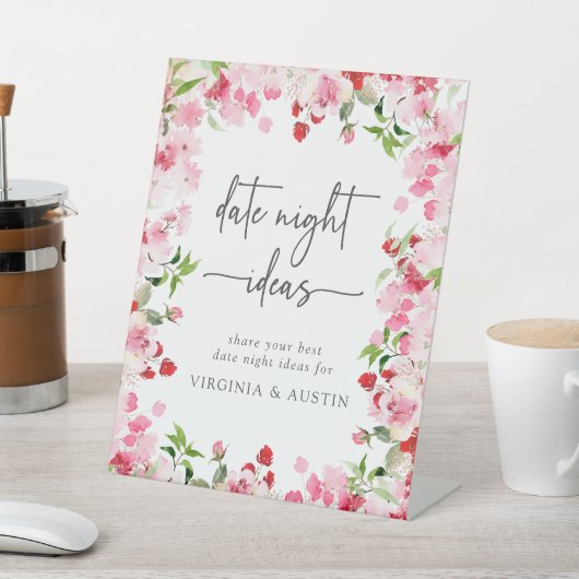 Bloemen Datum Nachtbord Reclamebord Met Voetstuk (Insitu)