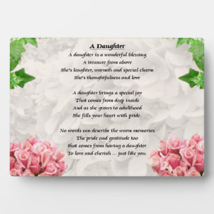 Bloemen - Daughter Poem Plaque Fotoplaat