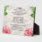 Bloemen - Daughter Poem Plaque Fotoplaat (Zijkant)