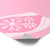 Bloemen Daydream Retro 60s Roze Pastel Bloemen Poster (Hoek)