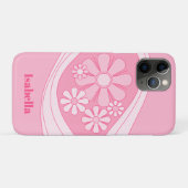 Bloemen Daydream Retro 60s roze pastel gepersonali Case-Mate iPhone Case (Achterkant (horizontaal))