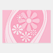 Bloemen Daydream Retro 60s roze pastelbloem Inpakpapier Vel (Voorkant 3)