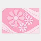 Bloemen Daydream Retro 60s roze pastelbloem Inpakpapier Vel (Voorkant)