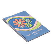 Bloemen Daydream Retro Bloem 60s 70s gepersonalise Notitieboek (Rechterzijde)