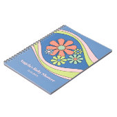 Bloemen Daydream Retro Bloem 60s 70s gepersonalise Notitieboek (Linkerzijde)