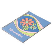 Bloemen Daydream Retro Bloem 60s 70s gepersonalise Notitieboek (Linkerzijde)
