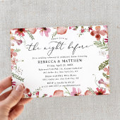 Bloemen de avond voor bruiloft repetitie diner kaart