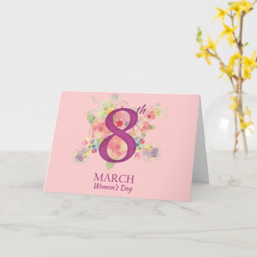 Bloemen de Dag van de Internationale Vrouw van het Kaart (Gele Bloem)