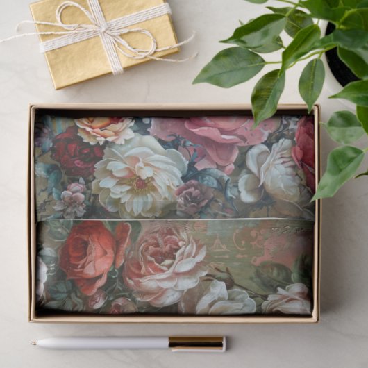 Bloemen Decopauge papier voor breadboards. (Geschenk)