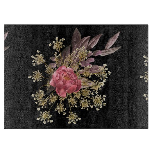 bloemen decoratie snijplank (Voorkant)