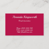 Bloemen decoraties business dank u kaart contactkaartje (Achterkant)