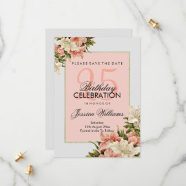 Bloemen decoraties Vrouwelijke verjaardag Save The Date