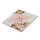 Bloemen decoraties Vrouwelijke verjaardag Tegeltje (Zijkant)