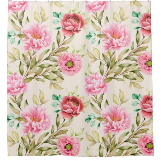  bloemen decoratieve eye-catching douchegordijn (Voorkant)