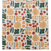  bloemen decoratieve eye-catching douchegordijn (Voorkant)