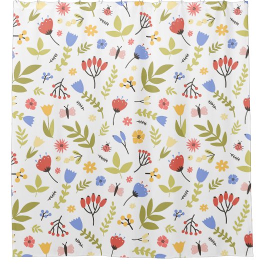  bloemen decoratieve eye-catching douchegordijn (Voorkant)