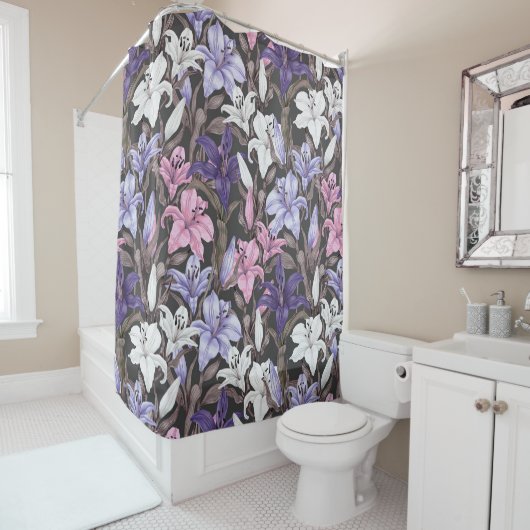  bloemen decoratieve eye-catching douchegordijn (In situ)