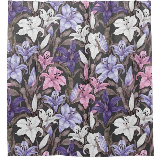  bloemen decoratieve eye-catching douchegordijn (Voorkant)