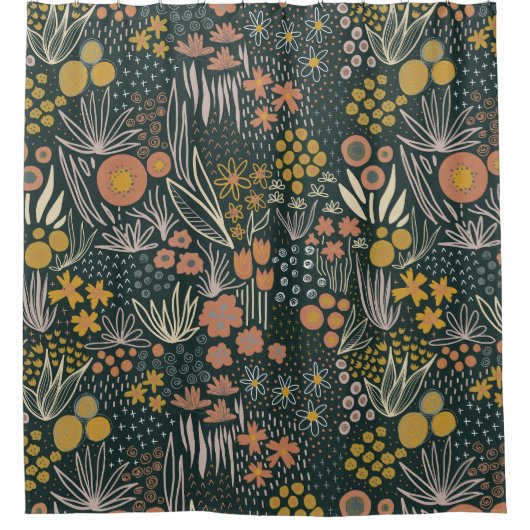  bloemen decoratieve eye-catching douchegordijn (Voorkant)