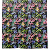  bloemen decoratieve eye-catching douchegordijn (Voorkant)