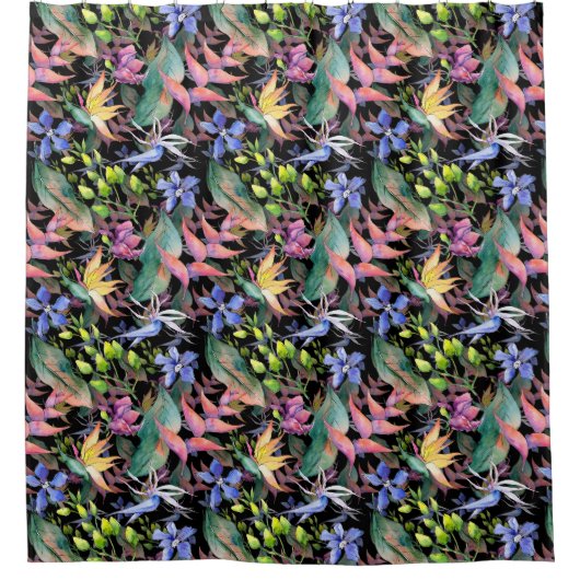  bloemen decoratieve eye-catching douchegordijn (Voorkant)