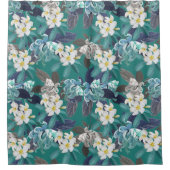  bloemen decoratieve eye-catching douchegordijn (Voorkant)